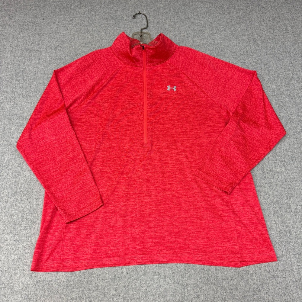 Under Armour | 1/4 Zip Pullover | 1X | Red Heather | Active Mock Neck 1366243